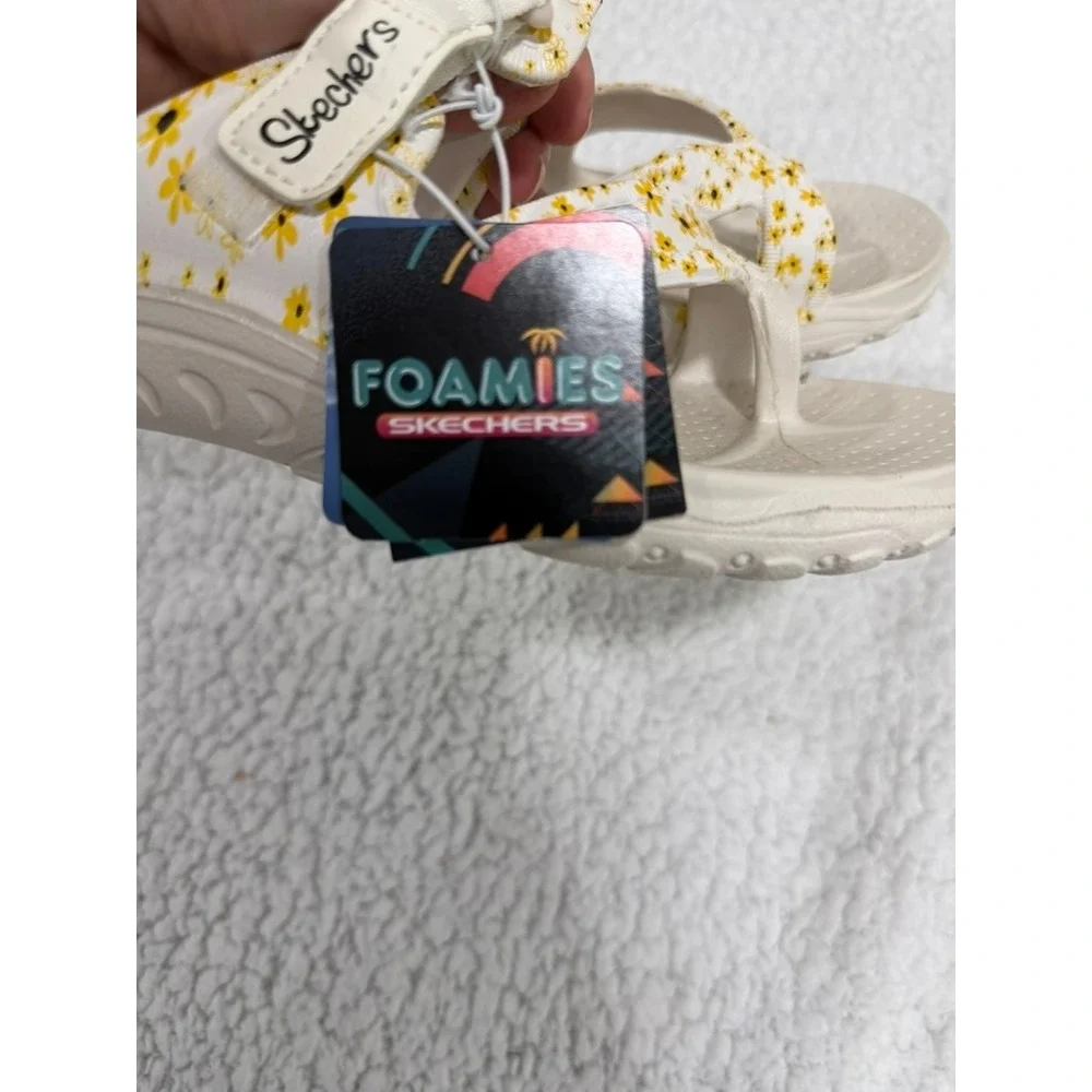 Skechers Foamies Outdoor Lifestyle White Yellow Floral Daisy Sandals Womens 9 - Picture 9 of 9